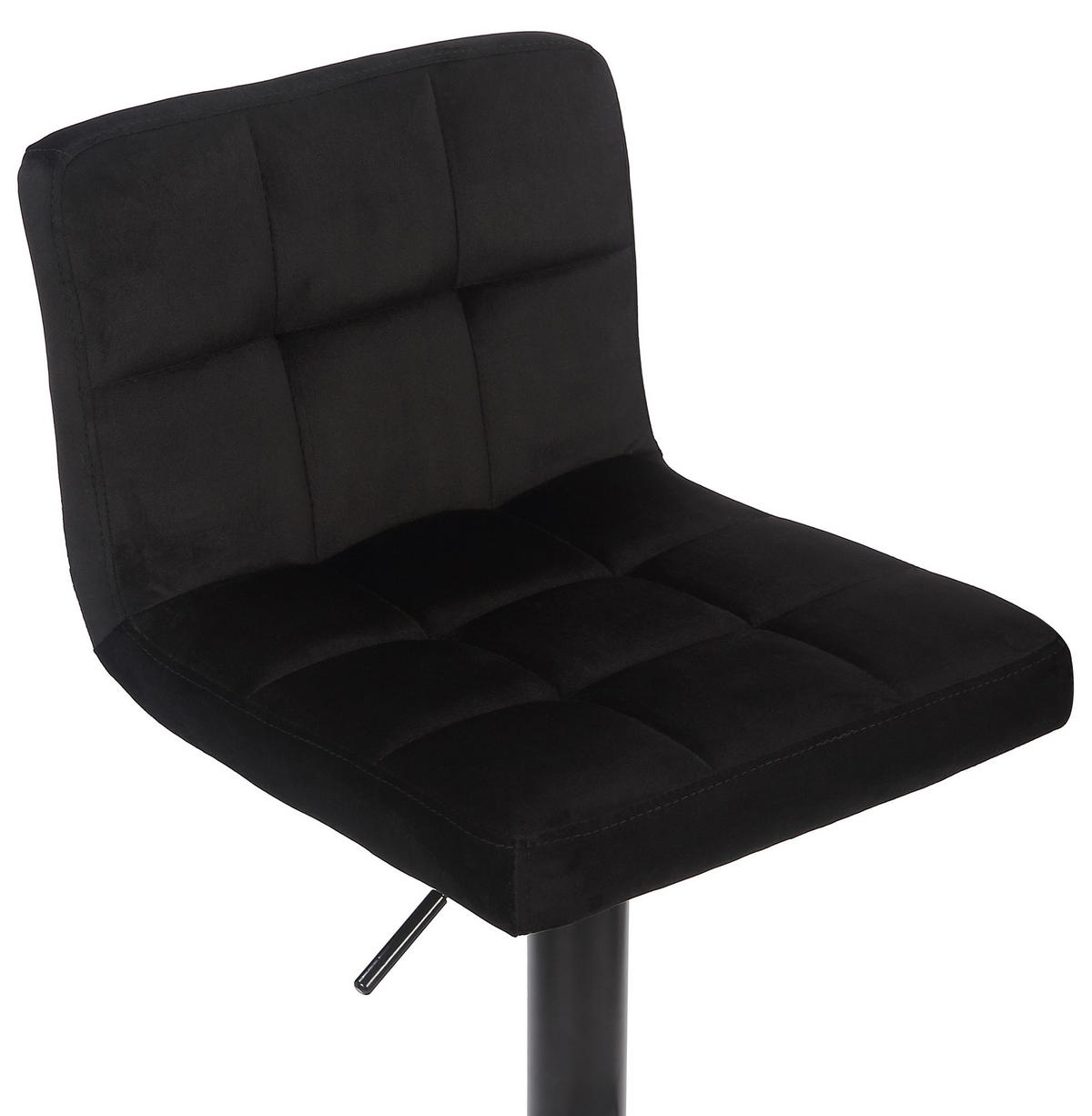 BARHOCKER 4er Set Samt Schwarz - Schwarz, Textil/Metall (40/85/40cm) - CLP