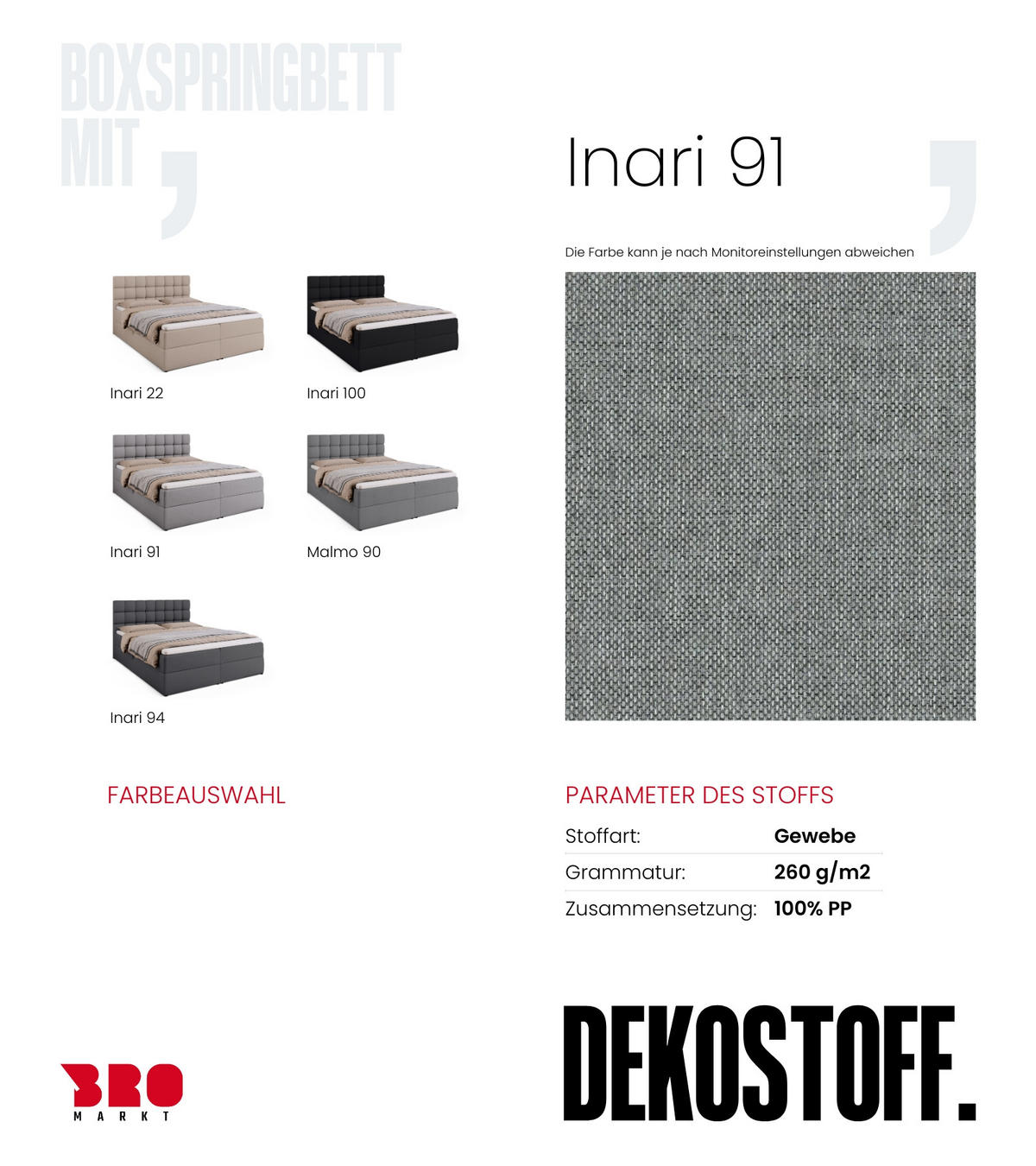 BOXBETT Dakota mit Topper 160/200 Dunkelgrau - Dunkelgrau, Textil (160/200cm) - Bromarkt