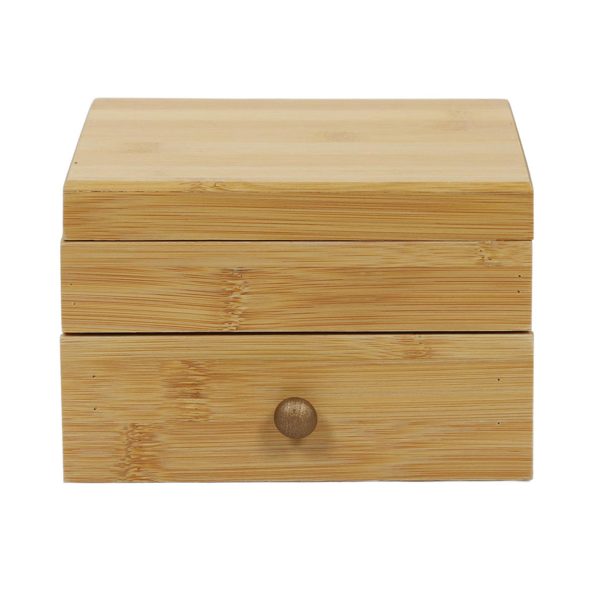 SCHMUCKSCHATULLE mit Spiegel Bamboo 15/15/9,5 cm - Braun, Naturmaterialien (15/9.5/15cm) - 5five Simply Smart