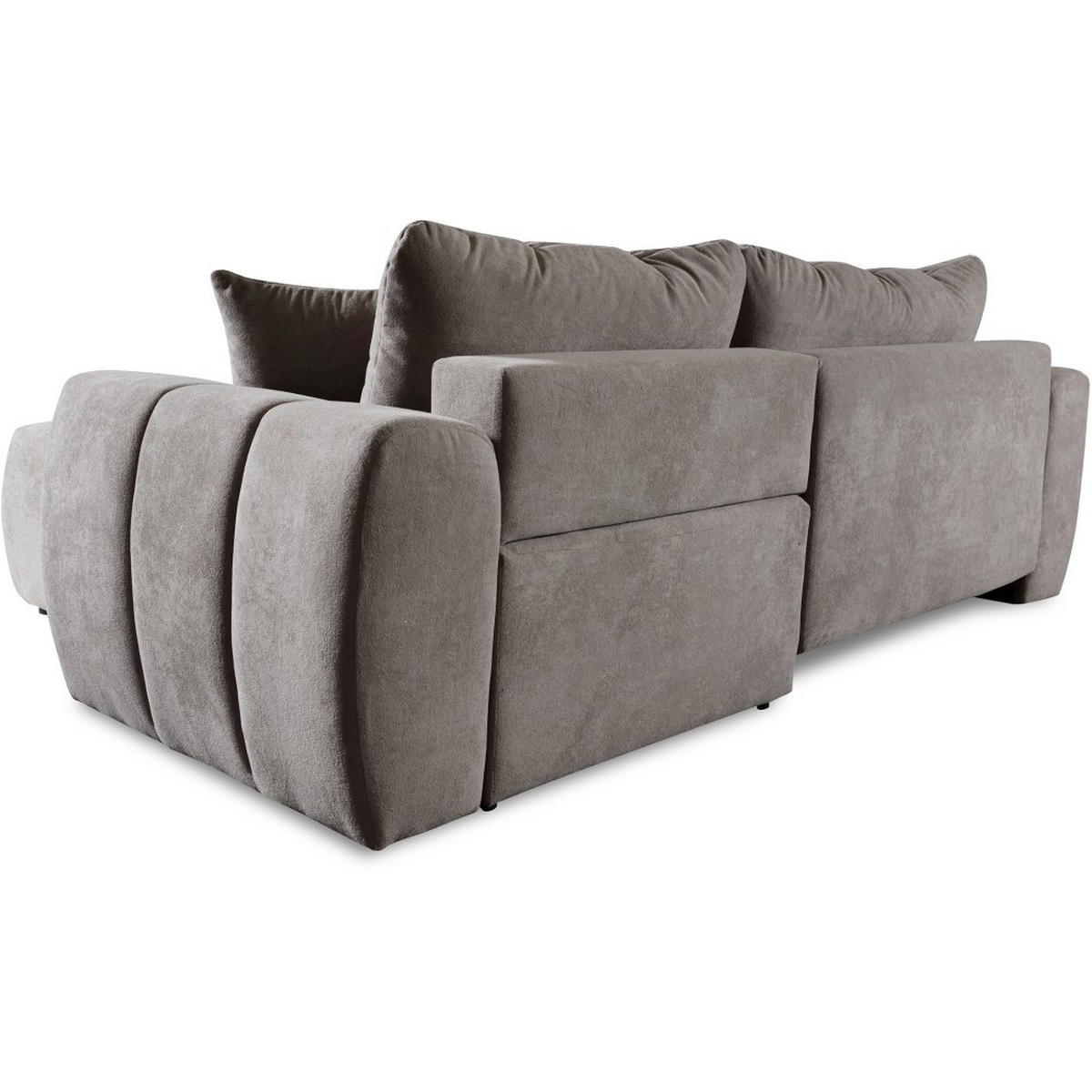 ECKSCHLAFSOFA Ferio mit Bettkasten, universelle Ottomane, Hellbraun - Hellbraun/Schwarz, Textil (253/172cm) - Beautysofa