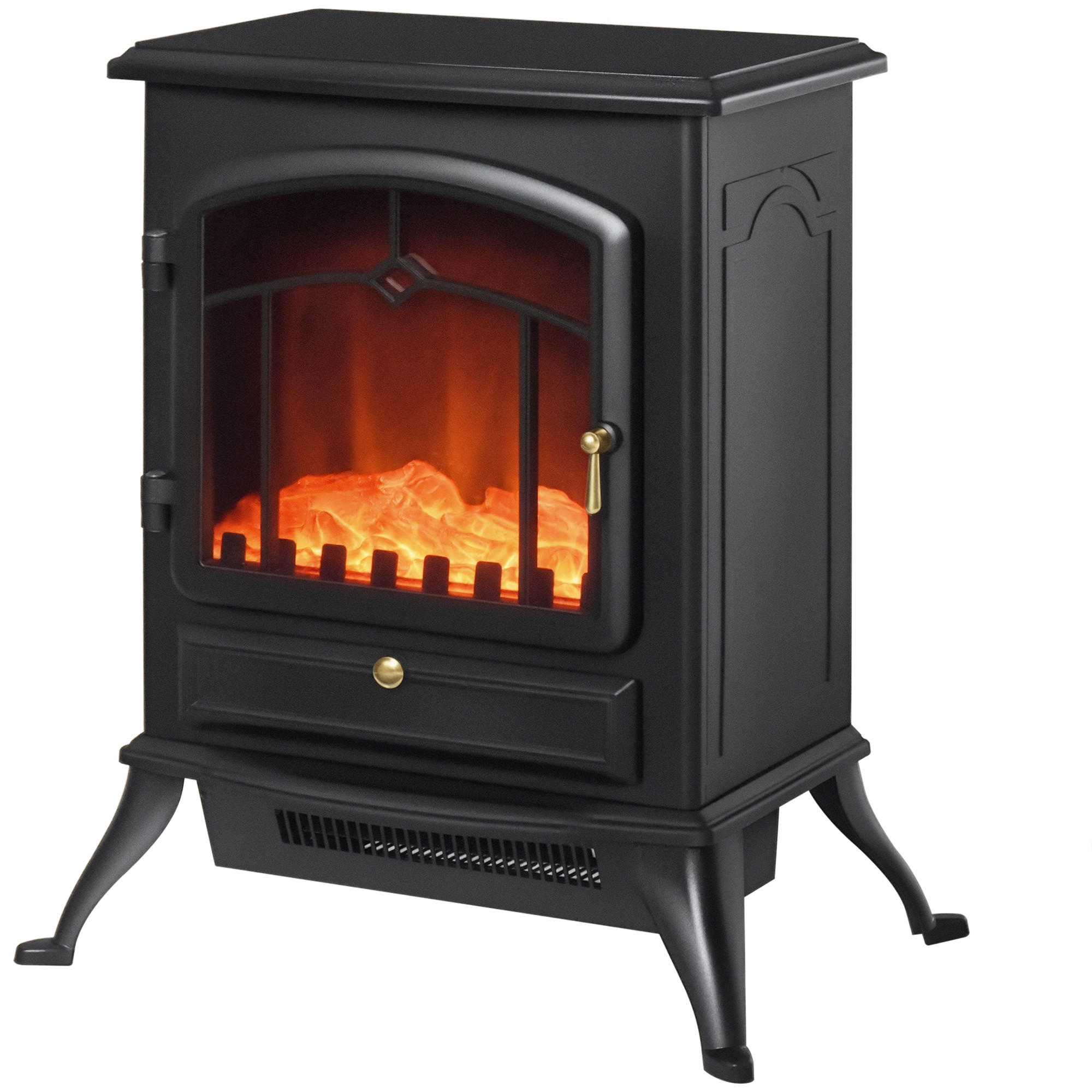 ELEKTROKAMIN DE-16996 Retro mit LED-Flammeneffekt Schwarz - Schwarz, Kunststoff (45/54/28cm) - ComfortXL