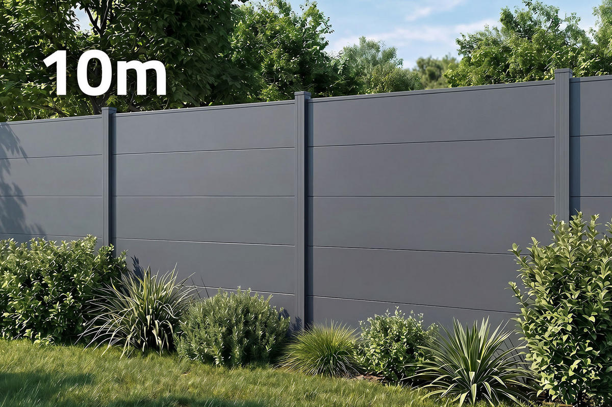 ALUMINIUM-ZAUNLATTEN 10m H.150cm anthrazitgrau - ALPIS - Grau, Metall (1000/150cm) - Casanoov