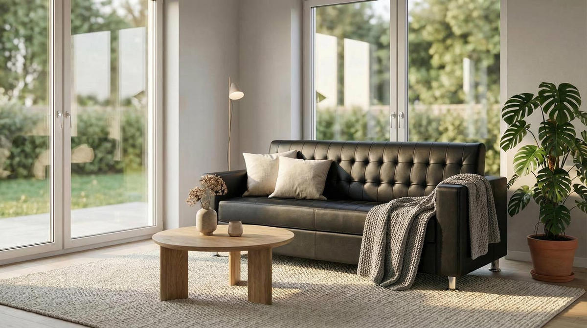 3ER SOFA Schwarz - Schwarz, Textil (180/82/75cm) - MCW