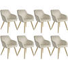 ESSZIMMERSTUHL 8er Set Marilyn 58 x 62 x 82 cm creme/gold - Goldfarben/Creme, Textil (58/82/62cm) - tectake