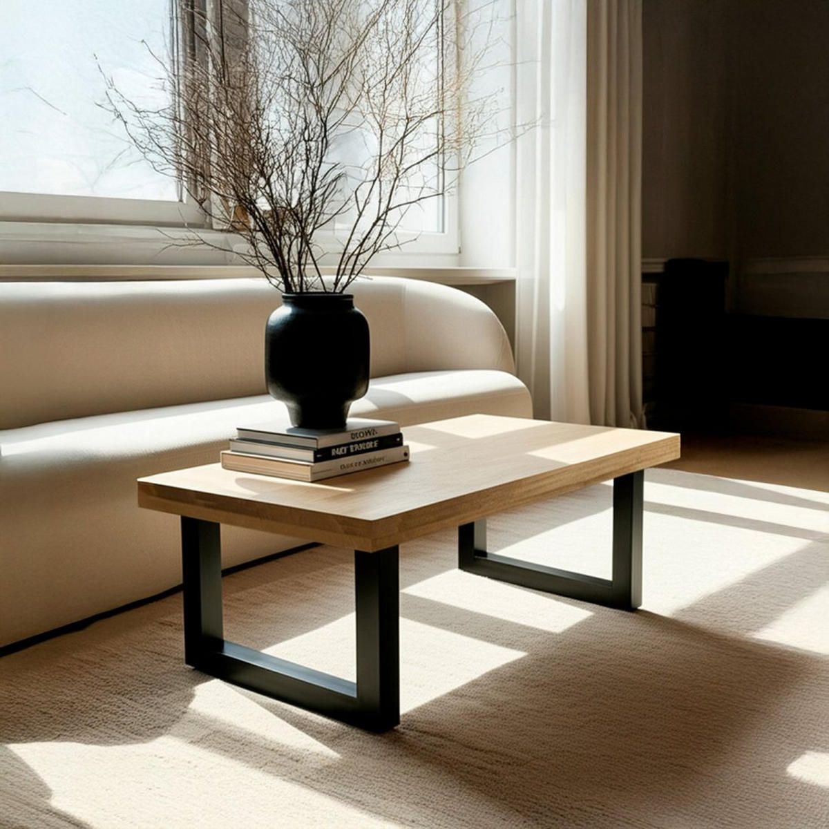 COUCHTISCH HOCHKLAPPBARER Alys Schwarz 120 cm x 48 - 62 cm - Schwarz, Holz (60/120/48cm) - Klast Home