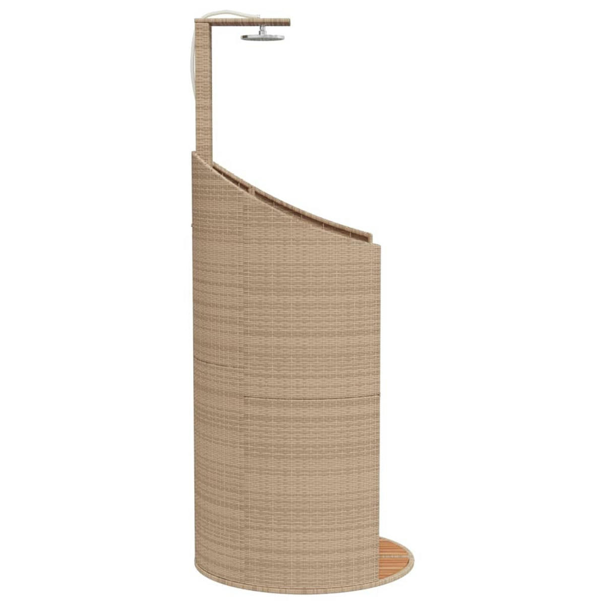 GARTENDUSCHE Beige 100/100/241,5 Cm Poly Rattan Akazienholz - Beige, Holzwerkstoff (100/241.5/100cm) - vidaXL