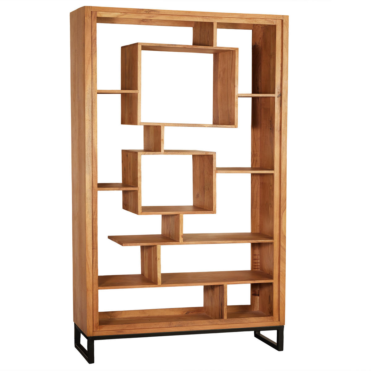 BÜCHERREGAL CUBUS Akazie Natur 190cm - Braun, Holz (88/190/35cm) - riess-ambiente