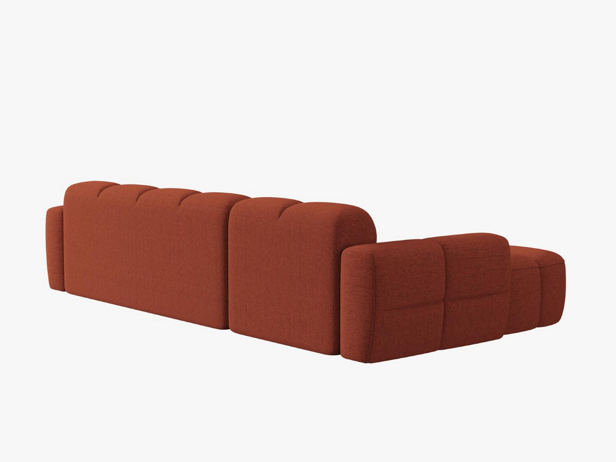 ECKSOFA links Lisa aus strukturiertem Stoff koralle 4 Sitzplätze - Koralle, Textil (170/310cm) - Micadoni