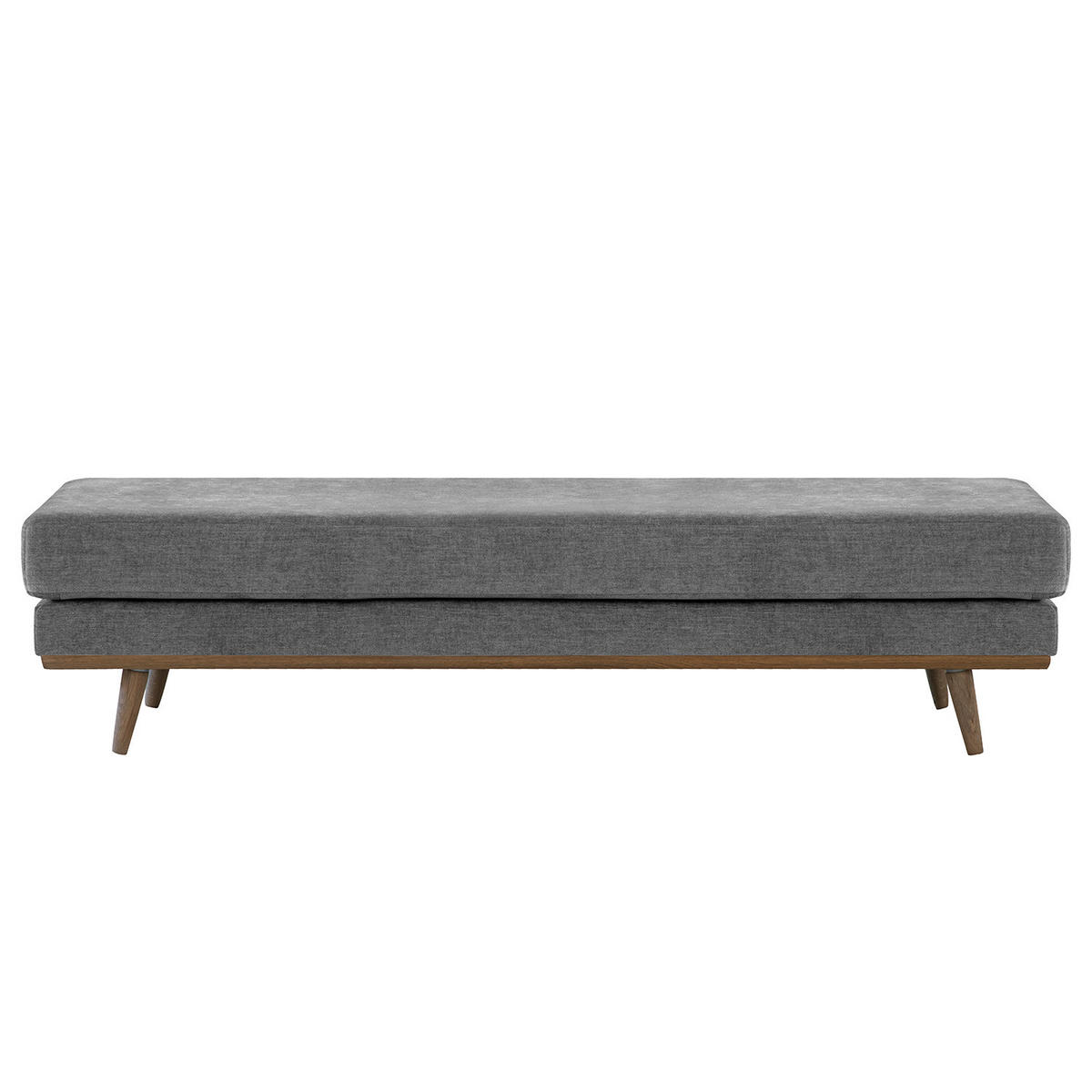 HOCKERBANK - Eichefarben/Dunkelgrau, Eichenholz/Textil (180/43/81cm) - home24