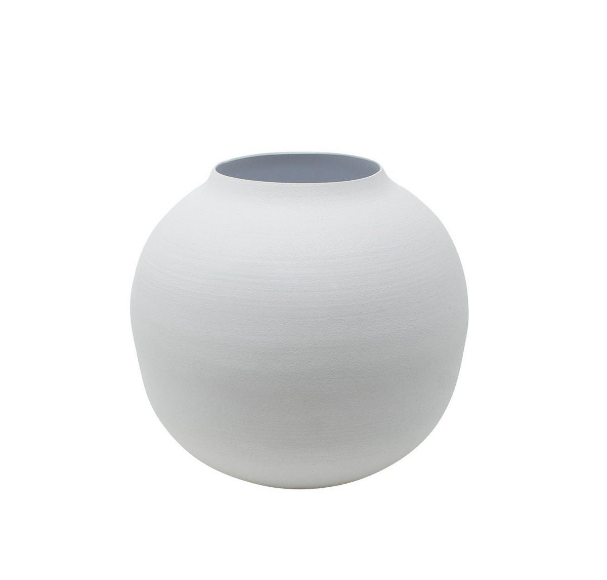 VASE Soyah aus Eisen in Weiß Ø14,5/13,5 cm - Weiß, Metall (13.5cm) - LaLe Living