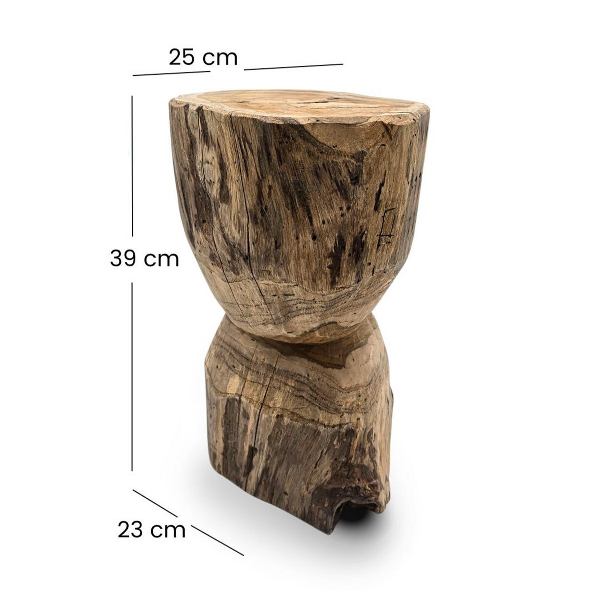 BEISTELLTISCH Mesh Teak Massivholz naturfarben - Naturfarben, Holz (23/25/39cm) - CREEDWOOD