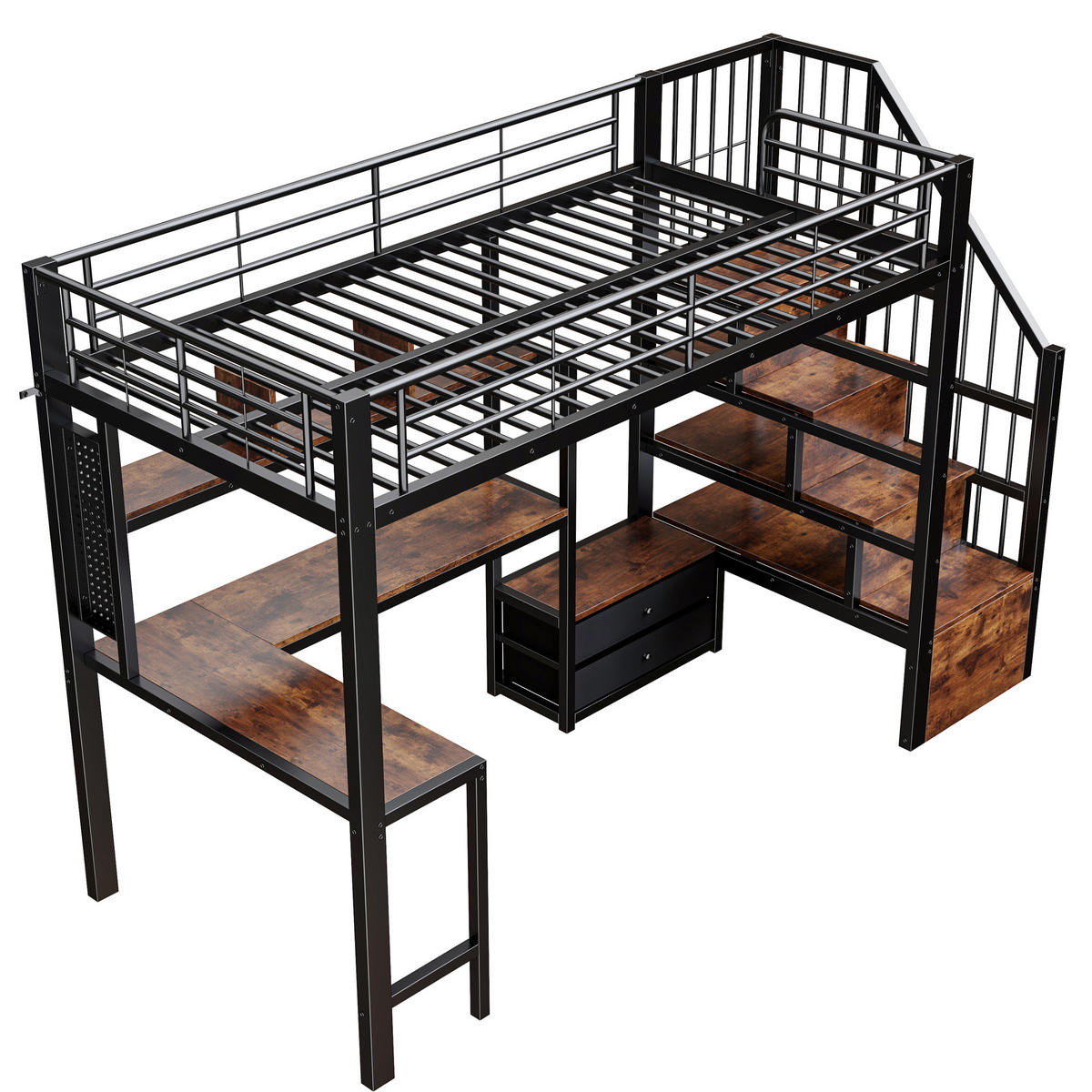 HOCHBETT 90/200 cm Schwarz - Schwarz, Metall - Raumix