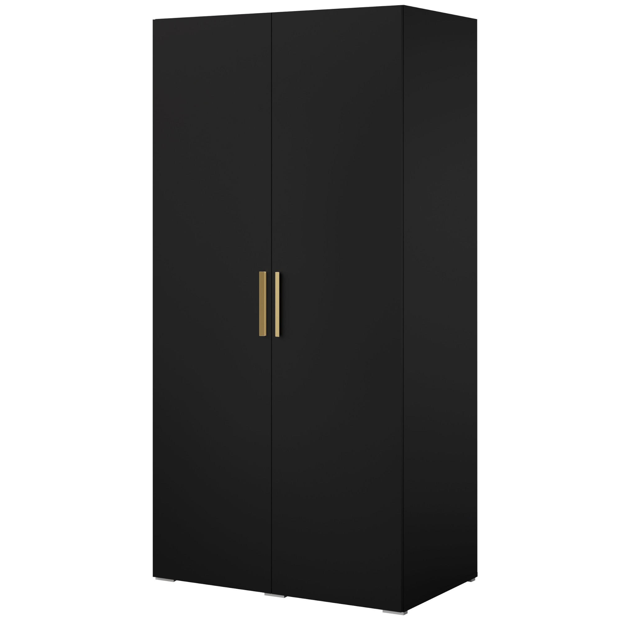 mzm24 Drehtürenschrank Schwarz 100x35x60 cm