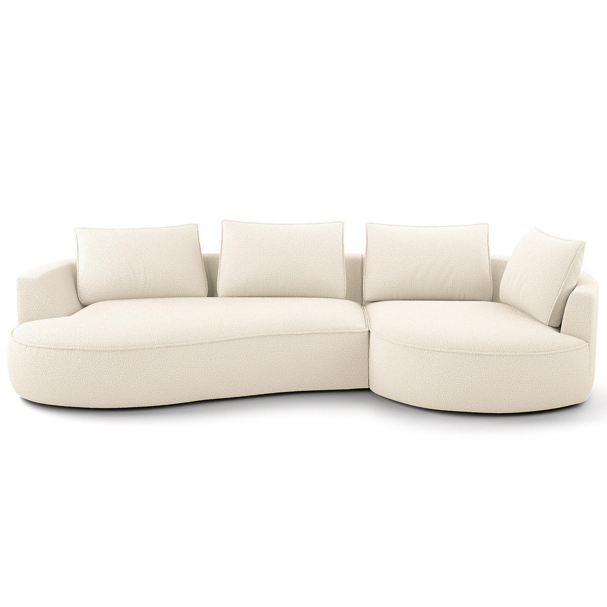 BIGSOFA - Creme/Schwarz, Kunststoff/Textil (322/82/154cm) - home24