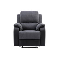RELAXSESSEL - 1 Person - stoff - schwarz, grau Brody - Schwarz, Kunststoff/Textil (87/99/98cm) - Vente-Unique
