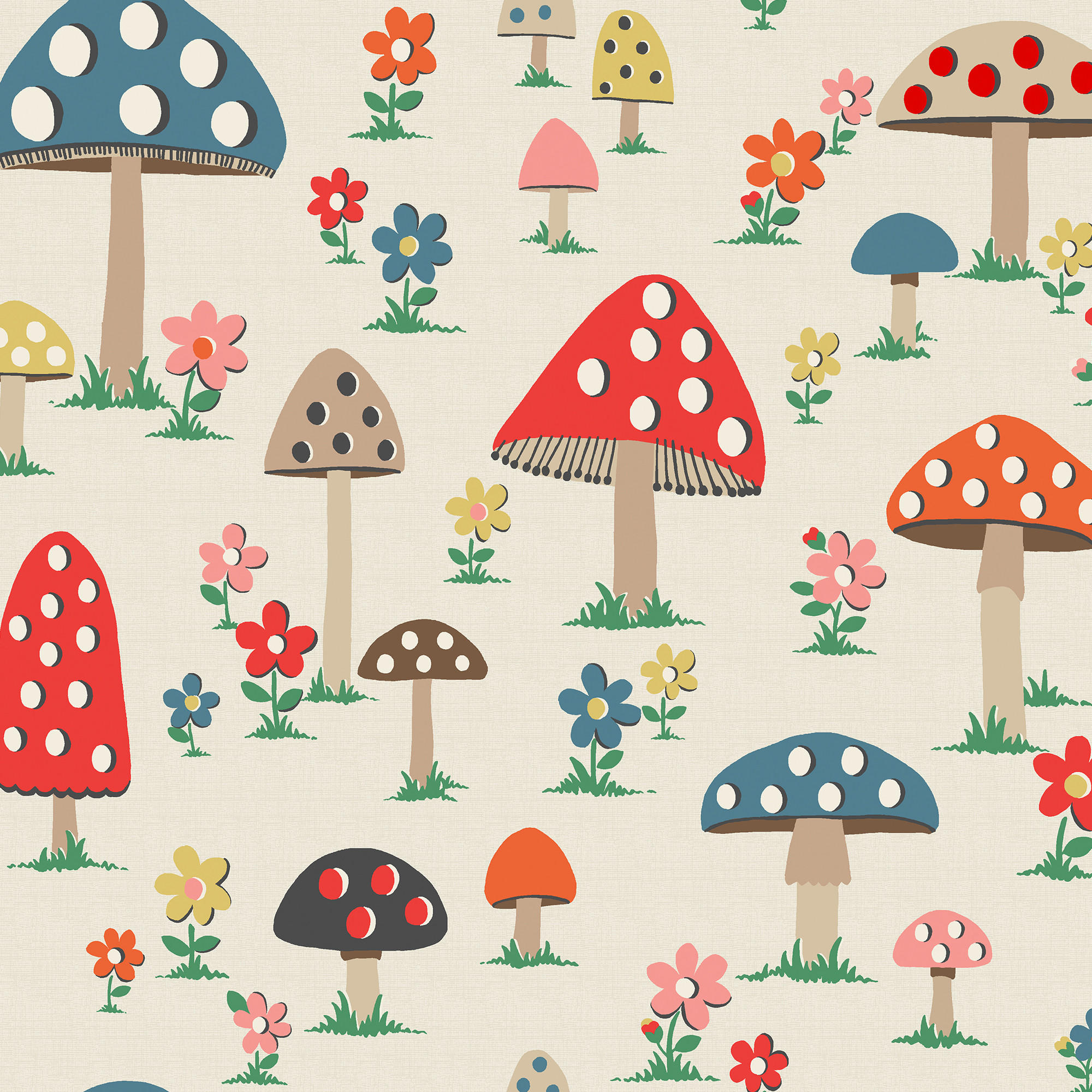 VLIESTAPETE Pilze - Multicolor, Papier/Kunststoff (52/1000cm)