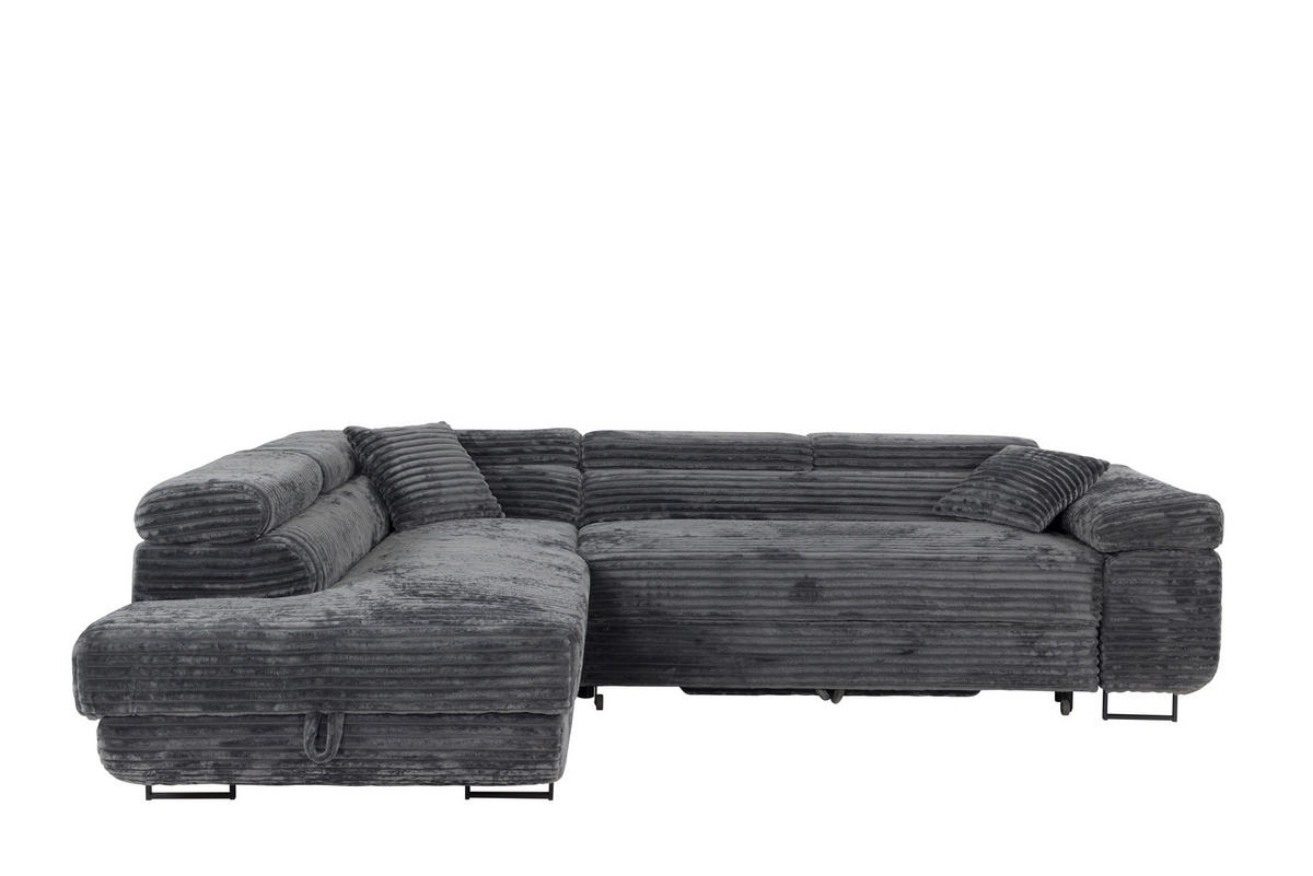 ECKSOFA SERENA L, Links mit Stauraum, Grau - Grau, Textil (275/205cm) - KS Home Concept