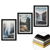 WANDBILDER 3er-Set - 20x30 cm Schwarzer Rahmen - Wasserfälle, Berge, Landschaften, Natur - Schwarz, Kunststoff (20/30cm) - ArtPrintCave
