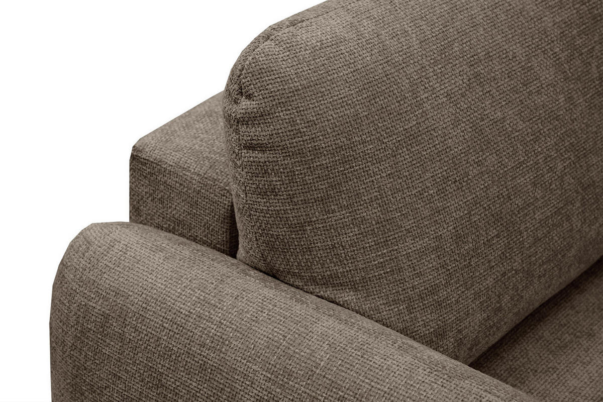 SOFA DRAKE 3-Sitzer mit Schlaffunktion, taupe - Taupe/Braun, Holz/Textil (232/90/107cm) - Courtois Laville