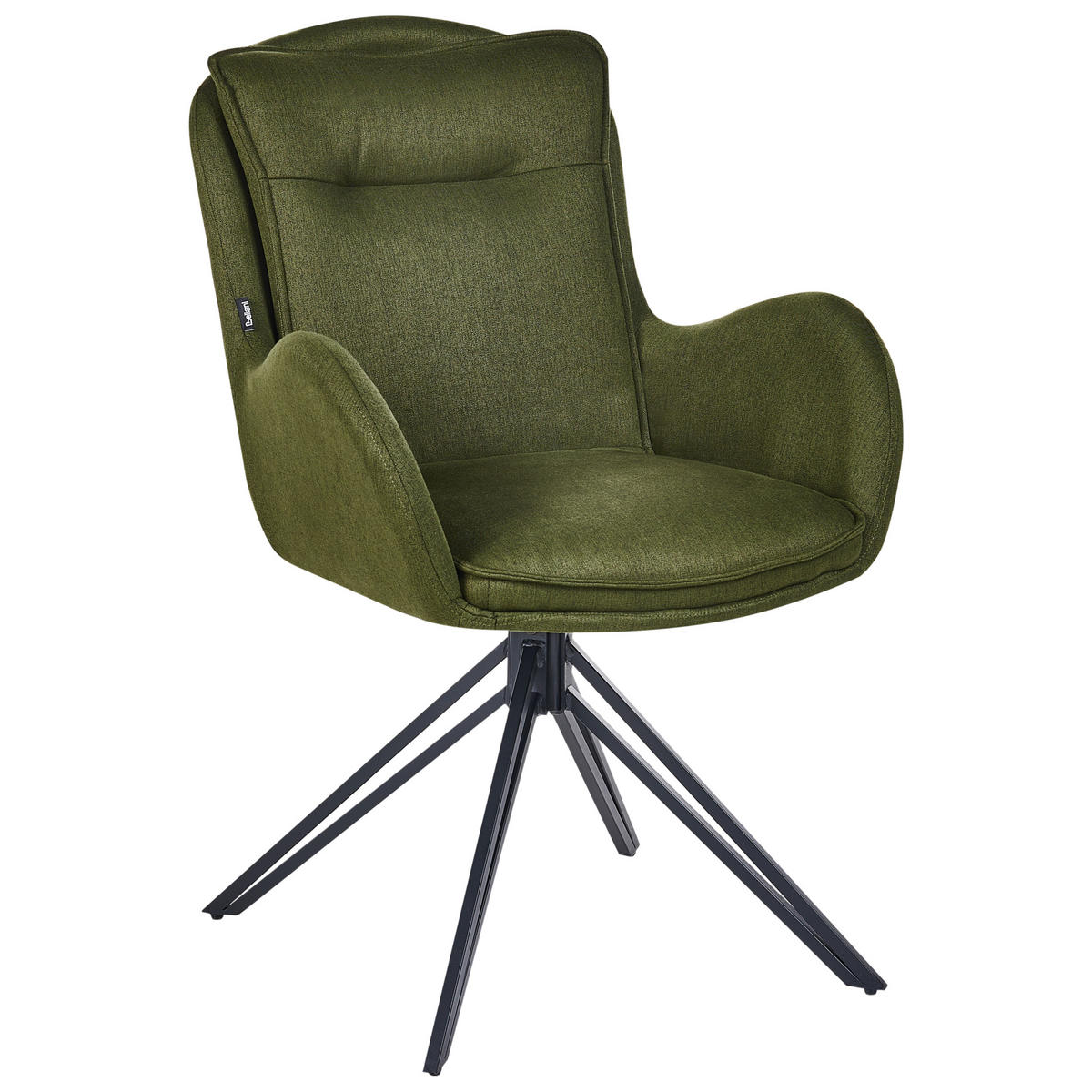 ESSZIMMERSTUHL 2er-Set Dunkelgrün Avelar - Dunkelgrün/Schwarz, Textil (62/92/63cm) - Beliani