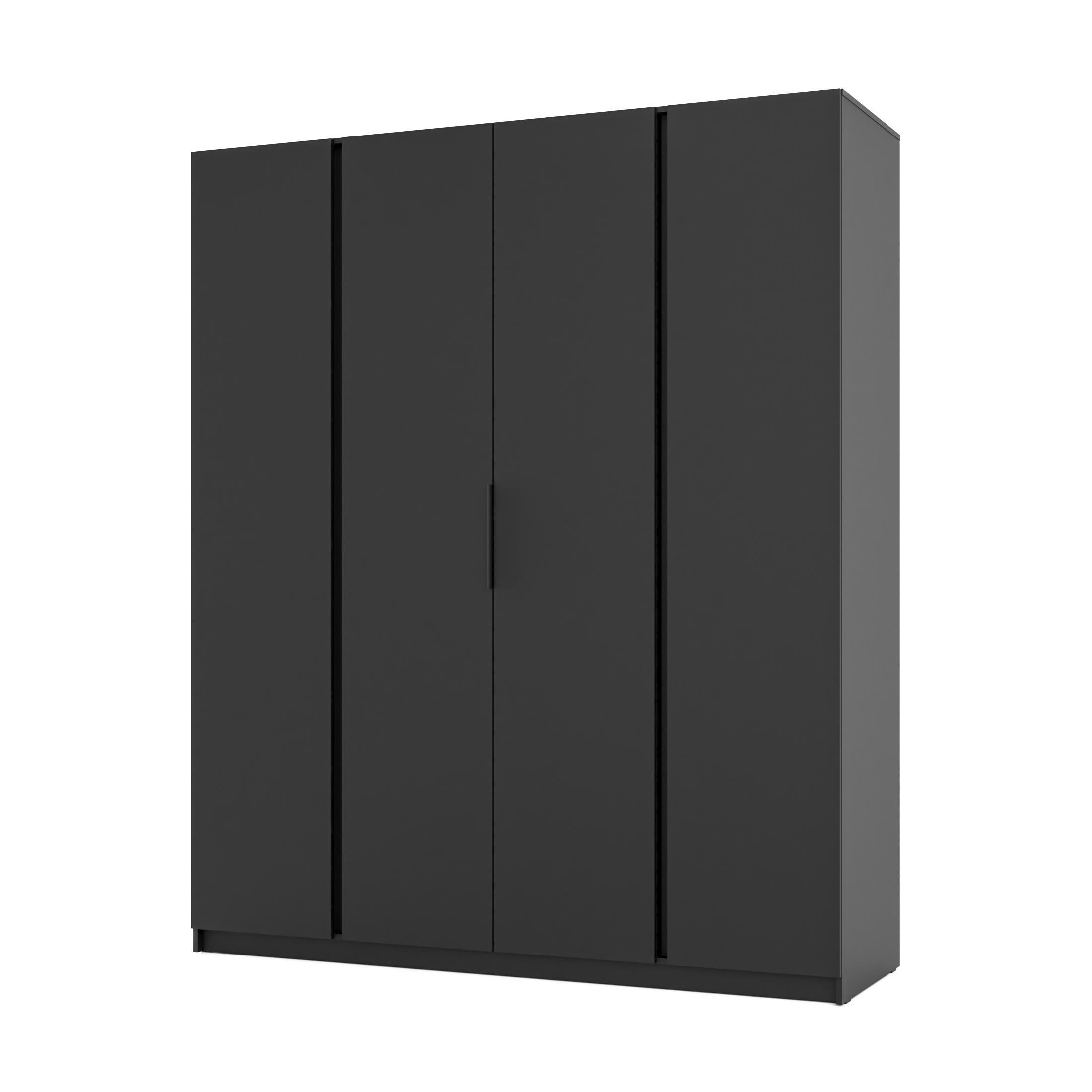 AX Living Kleiderschrank Schwarz 200x239x61.9 cm