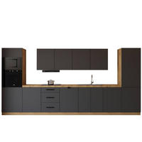 KÜCHENZEILE 440 cm - Langen KL7-M440 in Grau/Matt - Grau, Holz/Metall (440/212/58cm)