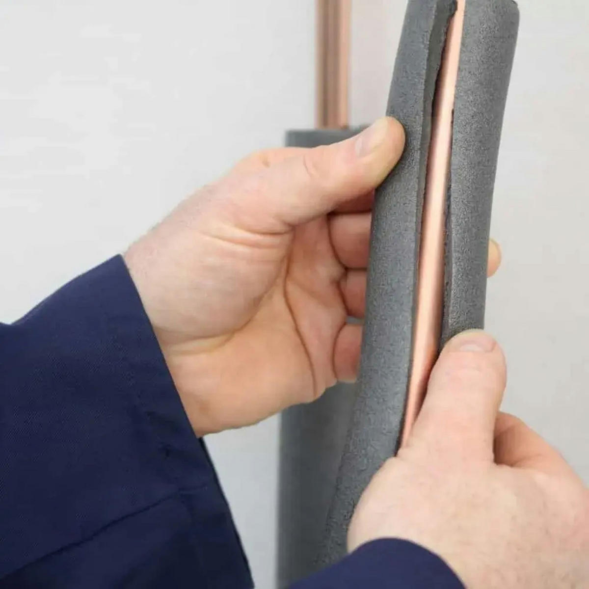 ISOLIERUNG Rohrisolierung, selbstklebend, 2m, 15 x 10 mm - Schwarz, Kunststoff (3.5/3.5/200cm) - BONI-SHOP