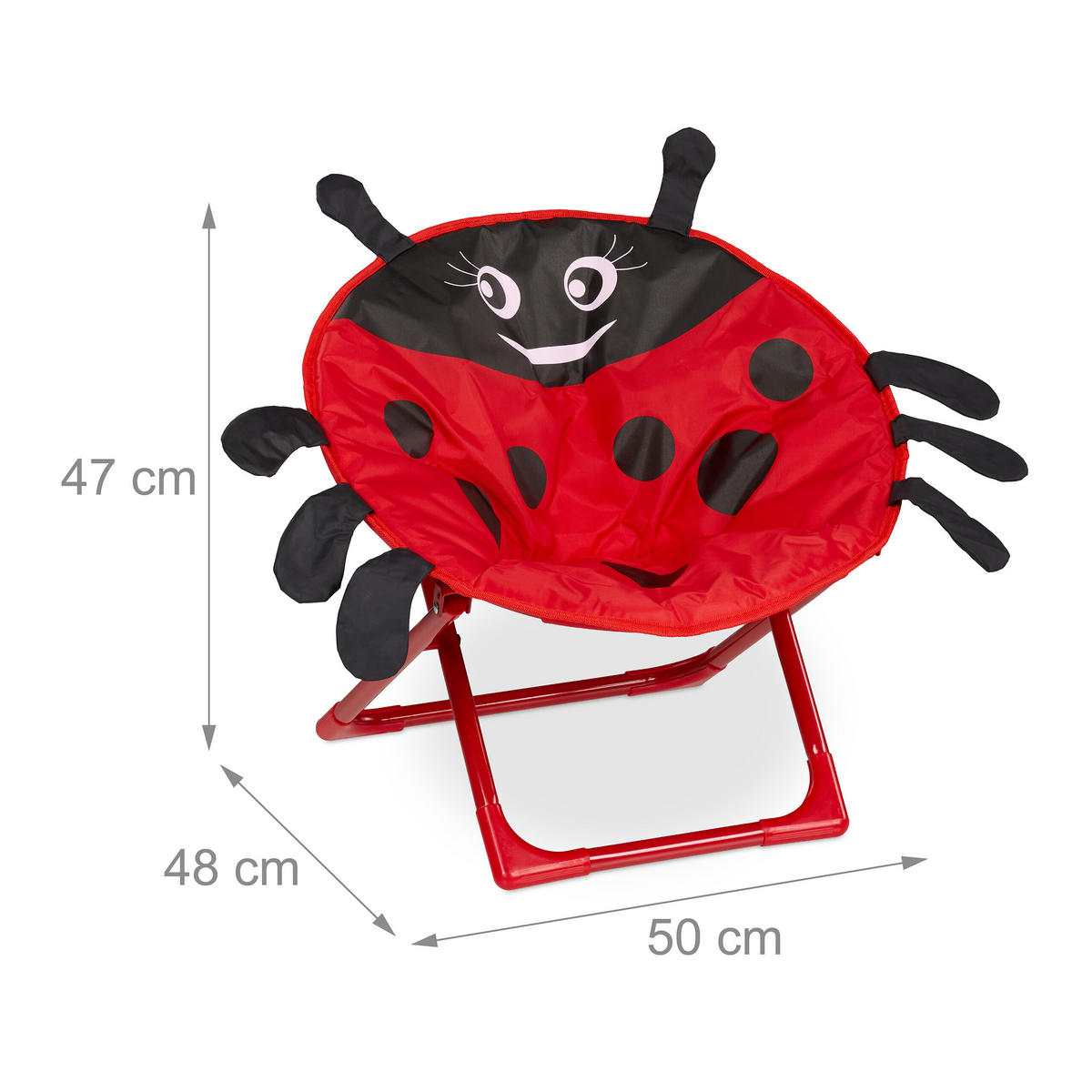 MOONCHAIR - Rot, Kunststoff/Textil (50/47/48cm) - Relaxdays