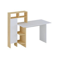 SCHREIBTISCH mit 1 Schrank & 4 Ablagefächern - Weiß & Holzfarben - MONTOLANIA - Naturfarben, Holz (136/60/112.3cm) - Vente-Unique