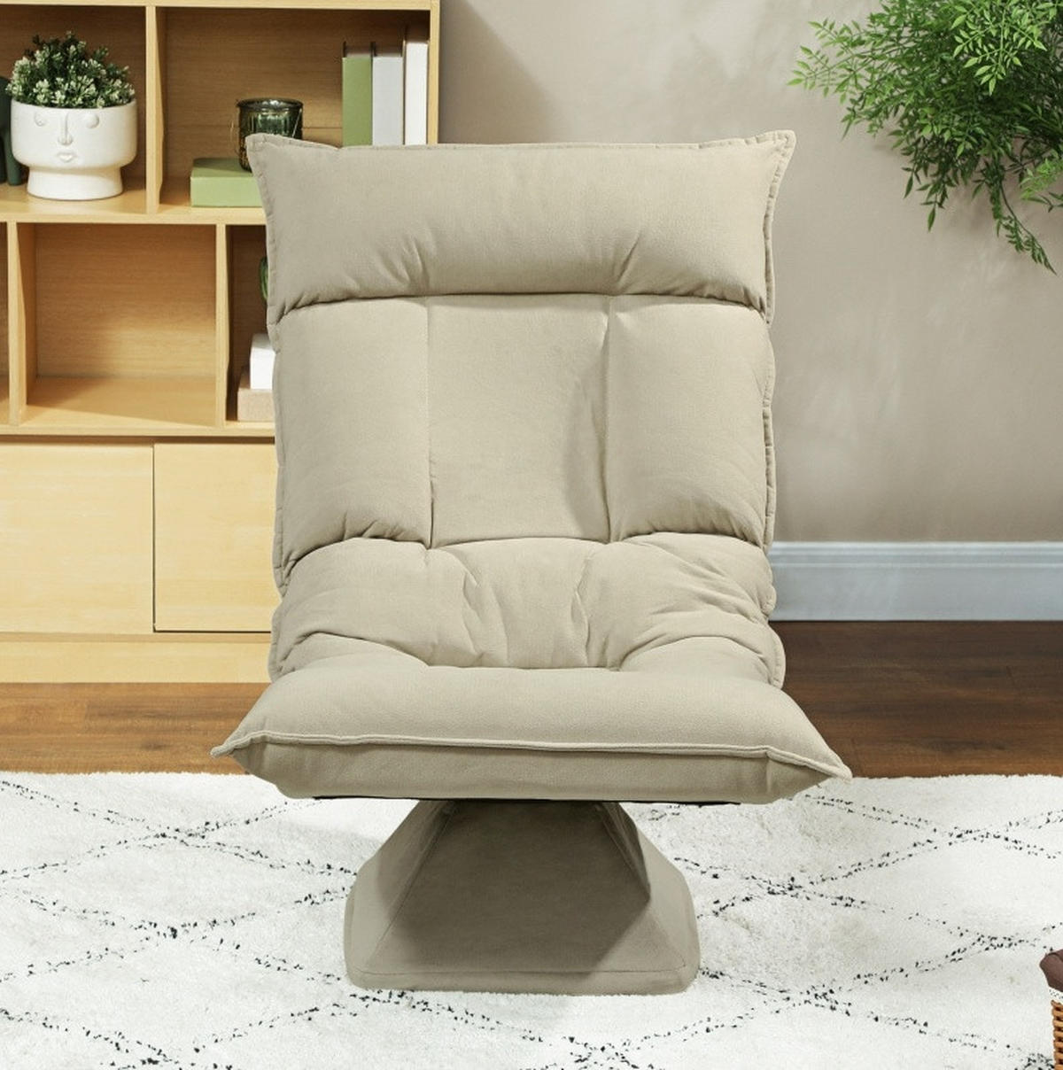 BODENSTUHL drehbar verstellbar Polyester Beige - Beige, Kunststoff (62/95/70cm) - Beauniv