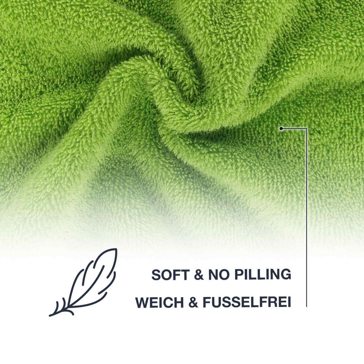 DUSCHTUCH JASMINA WEICH - Grün, Textil (70/140cm) - WohnDirect