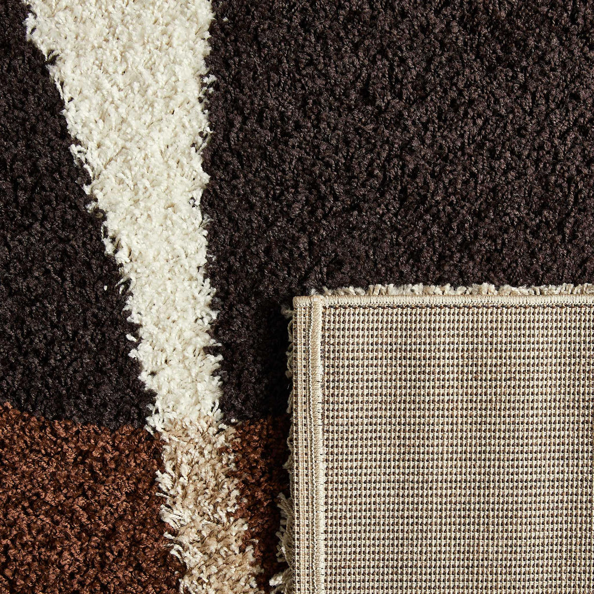 TEPPICH shaggy mit abstraktem Muster in Braun Palerme 80x140 cm - Braun, Textil (80/140cm) - Nazar Rugs