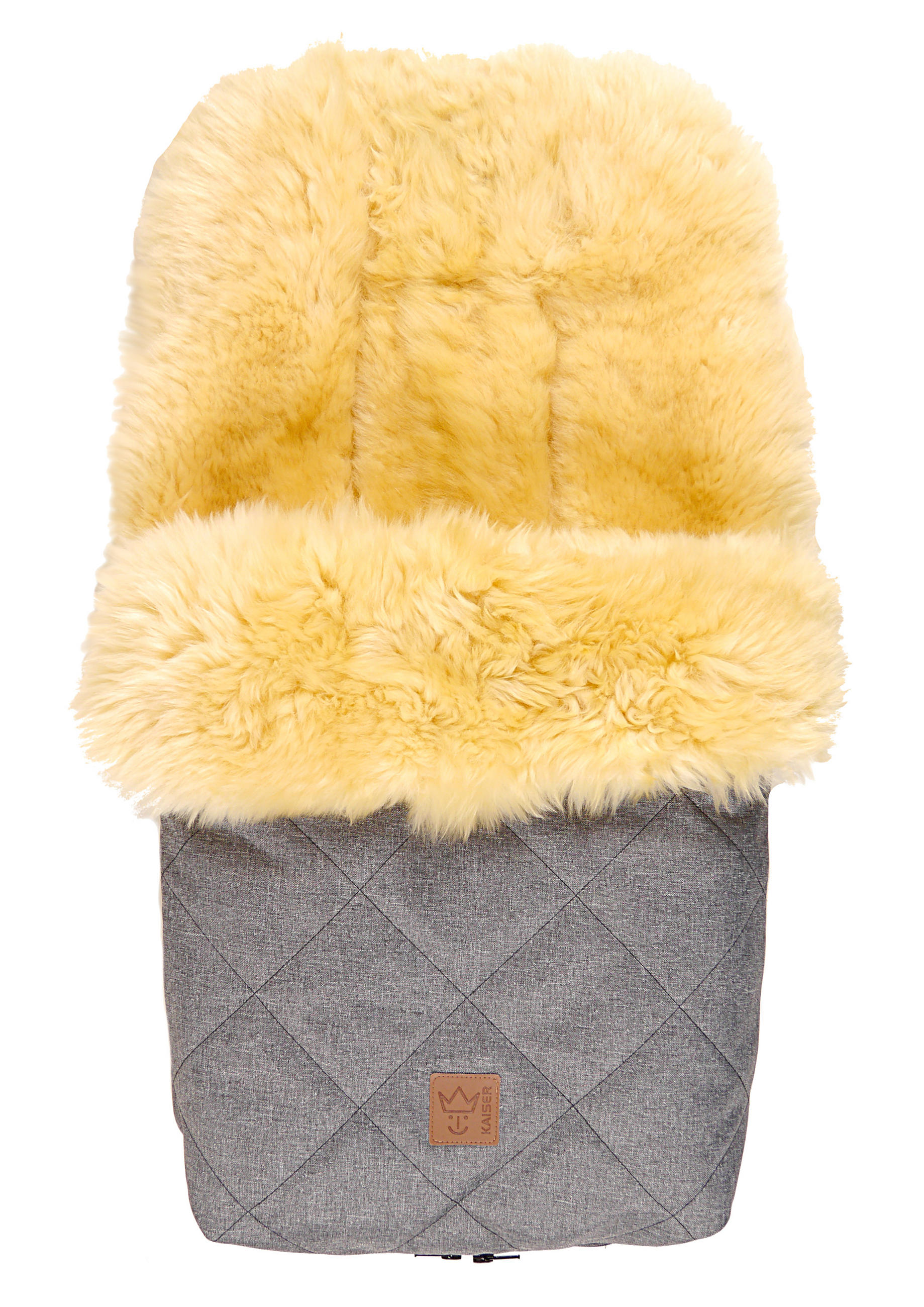 Kaiserbaby Lammfell-Fusssack Grau 46x8x88 cm