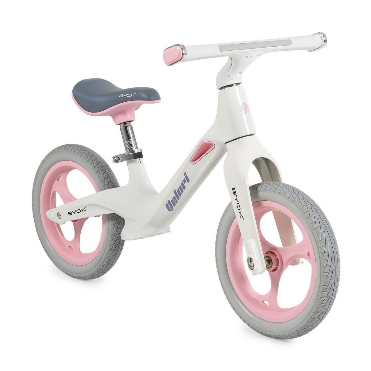 LAUFRAD Velori 12 Zoll Musik rosa Lenkerbeleuchtung Luftreifen Sitz verstellbar - Rosa, Metall (88/38/55cm)