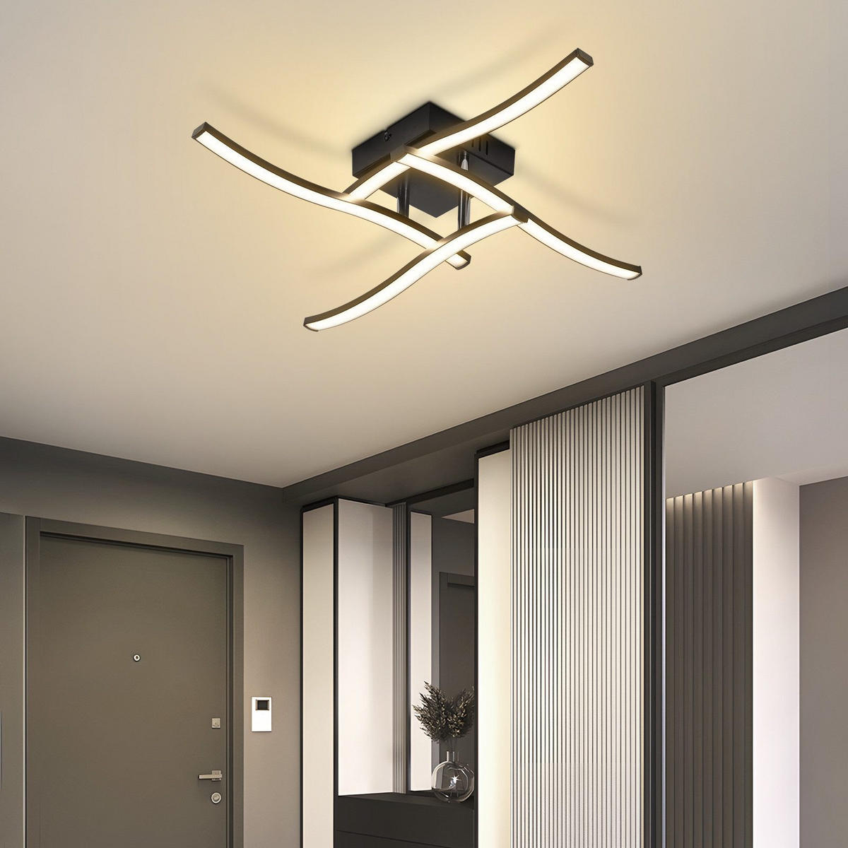 LED závěsné světlo Clark III 51/51/10 cm - černá, plast (51/51/10cm) - Nettlife
