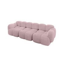 3-SITZER modulares Sofa Miko-S2 300x118x75 cm Rosa Cord - Schwarz/Rosa, Holzwerkstoff/Kunststoff (300/75/118cm) - ALTDECOR