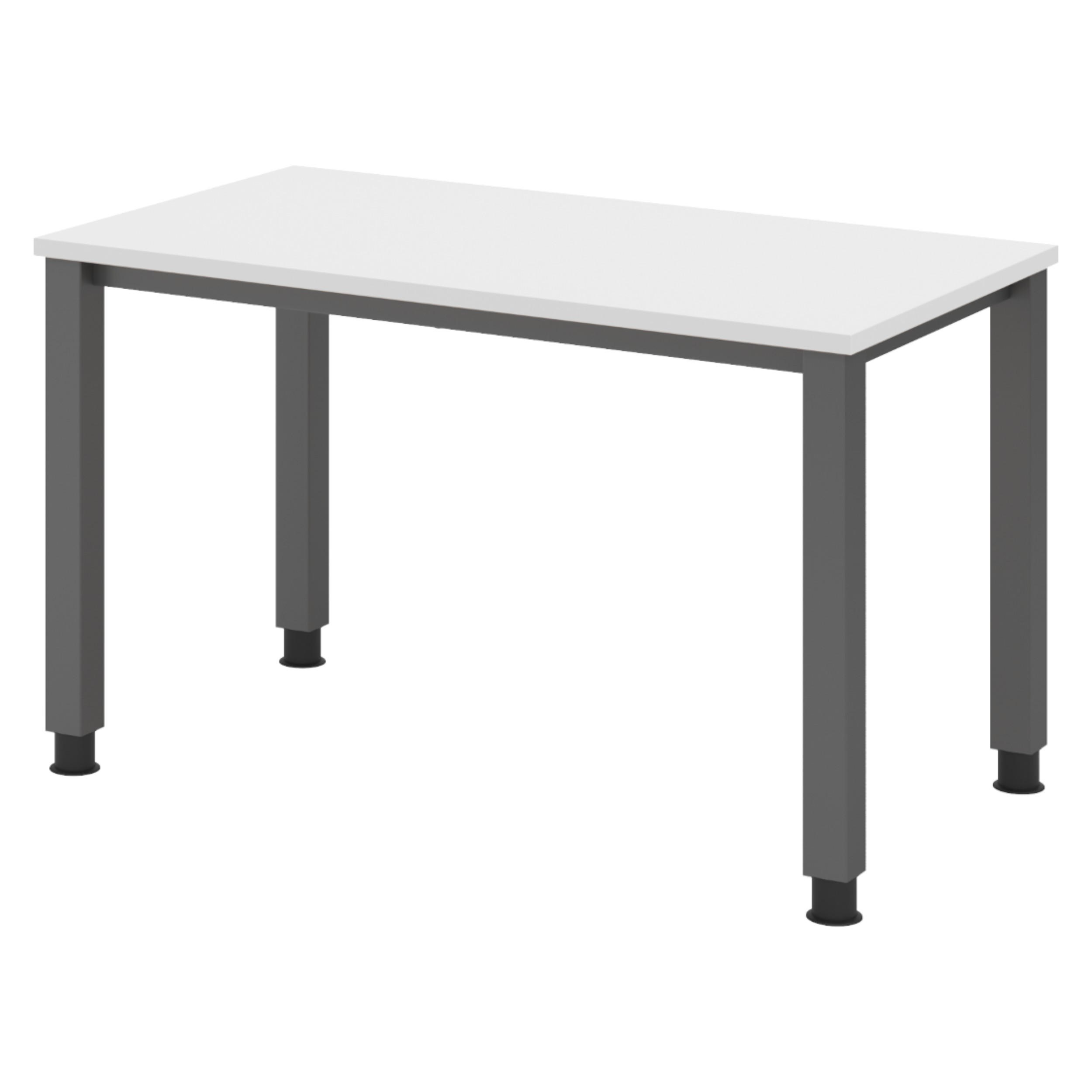 SCHREIBTISCH Serie-Q (Mini) 67,2/120/74 cm in Weiß/Graphitfarben - Graphitfarben/Weiß, Holzwerkstoff (67.2/120/74cm) - bümö