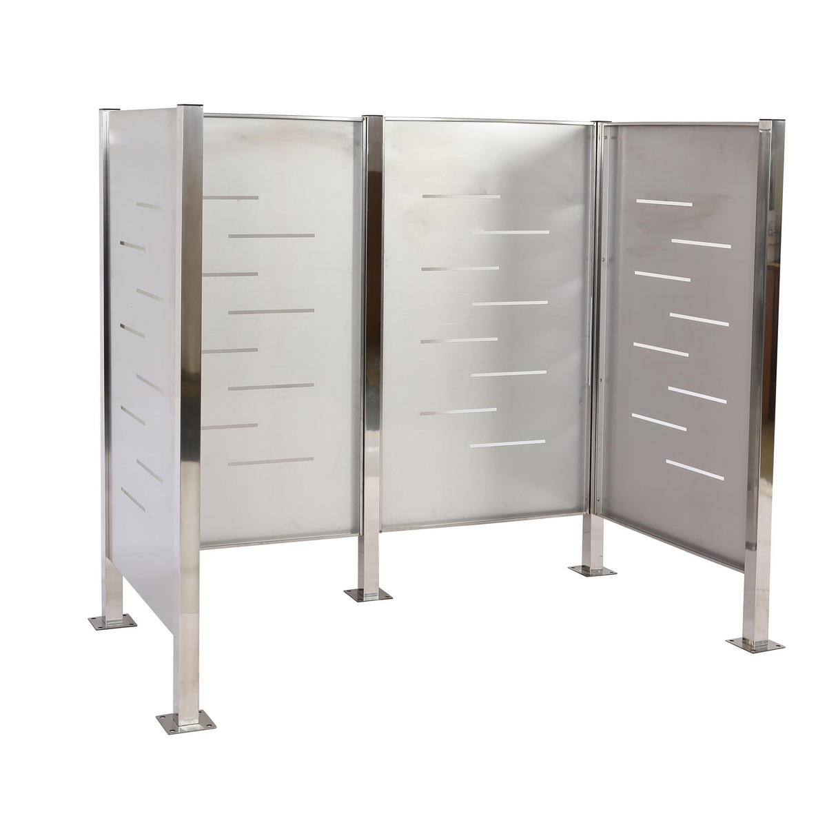 MÜLLTONNEN-ZAUN 150x165x85cm Silber - Silberfarben, Metall (165/150/85cm) - PROREGAL