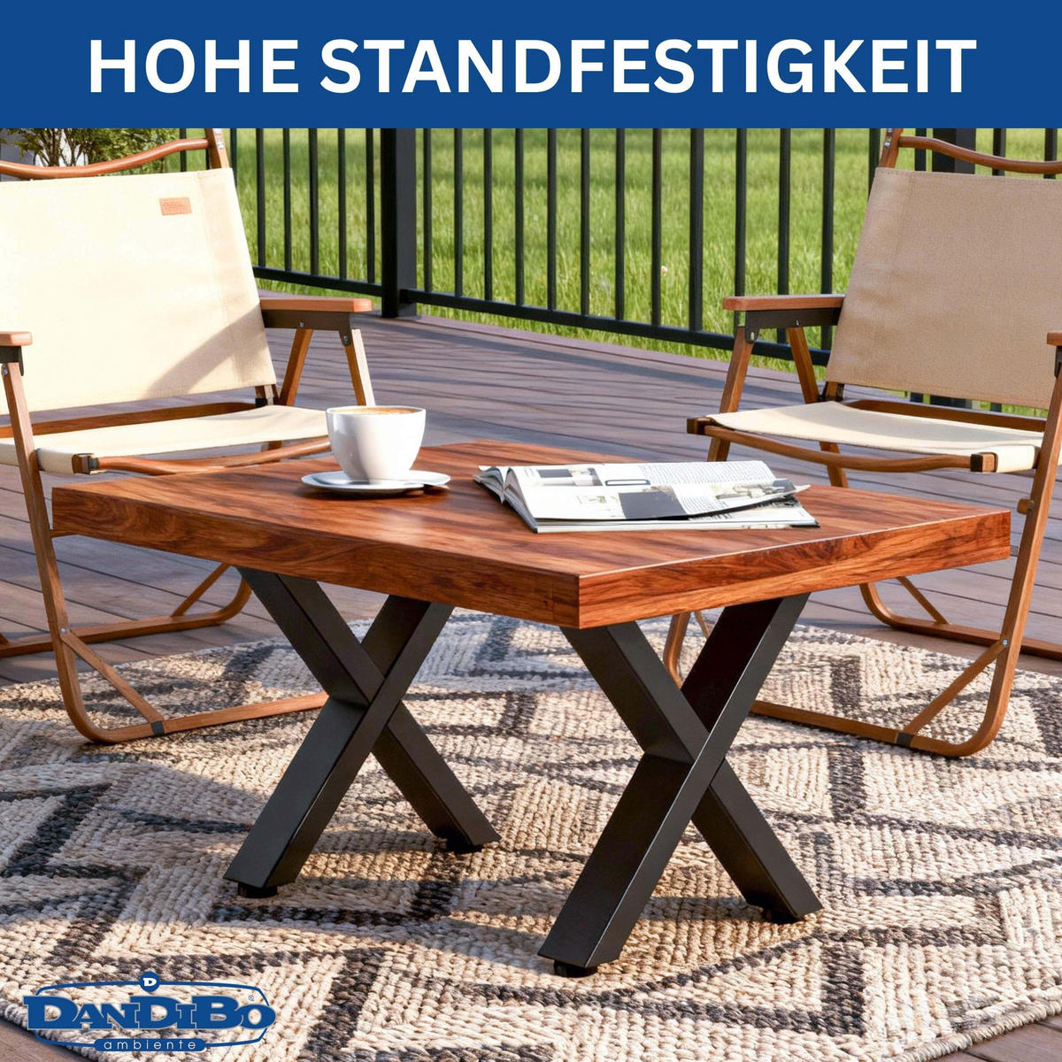 BANKGESTELL X-Form Metall Schwarz 40/43 cm - Schwarz, Metall (40/43/8cm) - DanDiBo