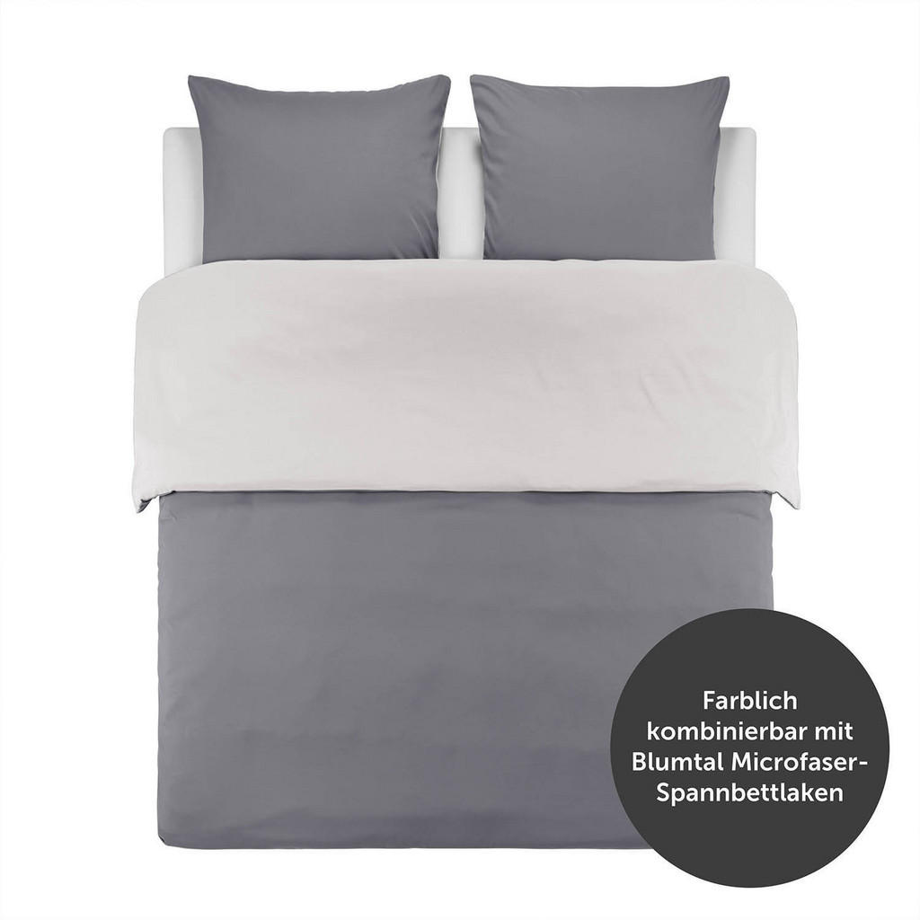 Thumbnail - Blumtal Wendebettwäsche, Grau, Hellgrau, Textil, Rechteckig, 135x200 cm, Oeko-Tex® Standard 100, Schlaftextilien, Bettwä...