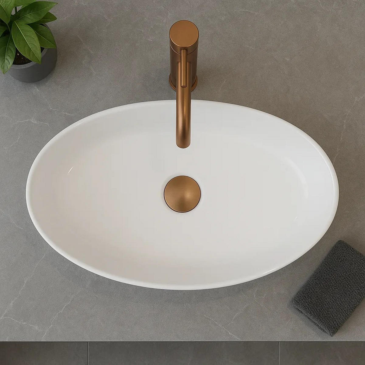 AUFSATZWASCHBECKEN Rea Adriana - Weiß, Keramik (37.5/10.5/62cm) - REA
