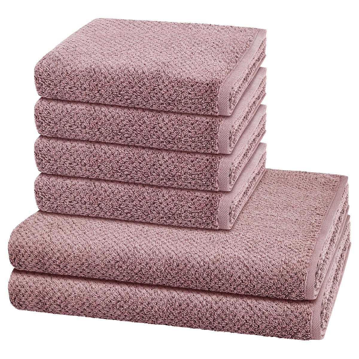FROTTIERSET Pure 6-teilig - Rot, Textil (50/100cm) - Cawö