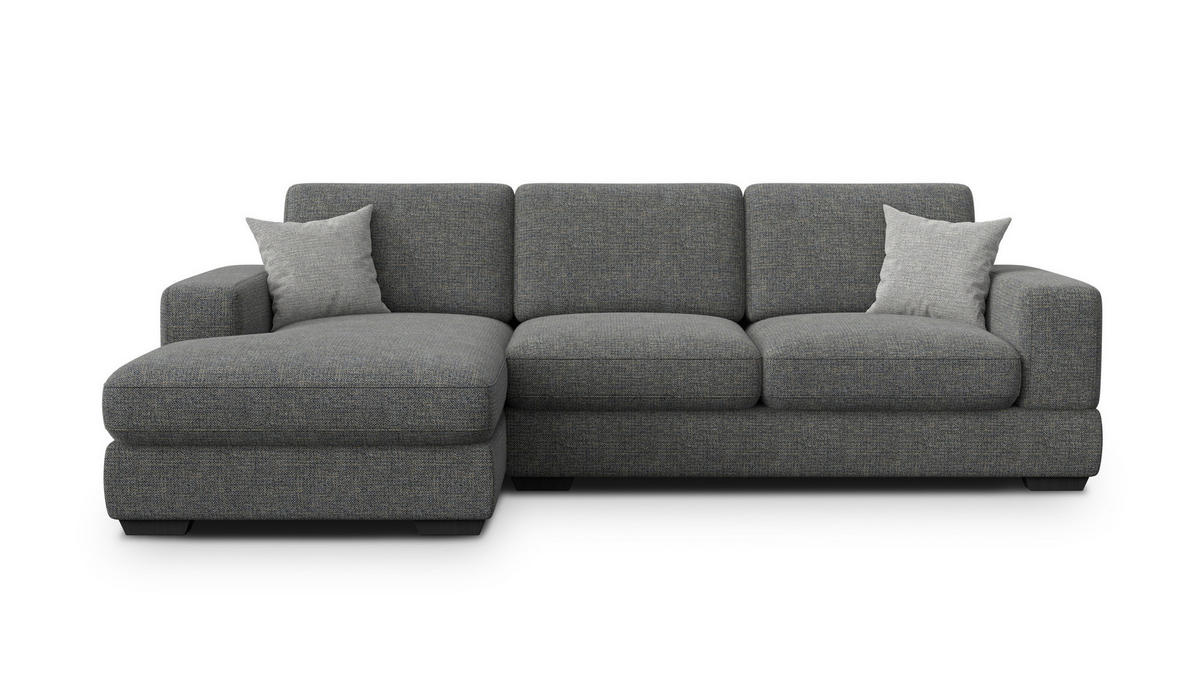 ECKSOFA OTTO 4-Sitzer, anthracit - Schwarz/Grau, Holz/Textil (279/159cm) - Courtois Laville