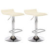 BARHOCKER 2er Set Lederlook creme - Chromfarben/Creme, Textil/Metall (38/65/41cm) - CLP