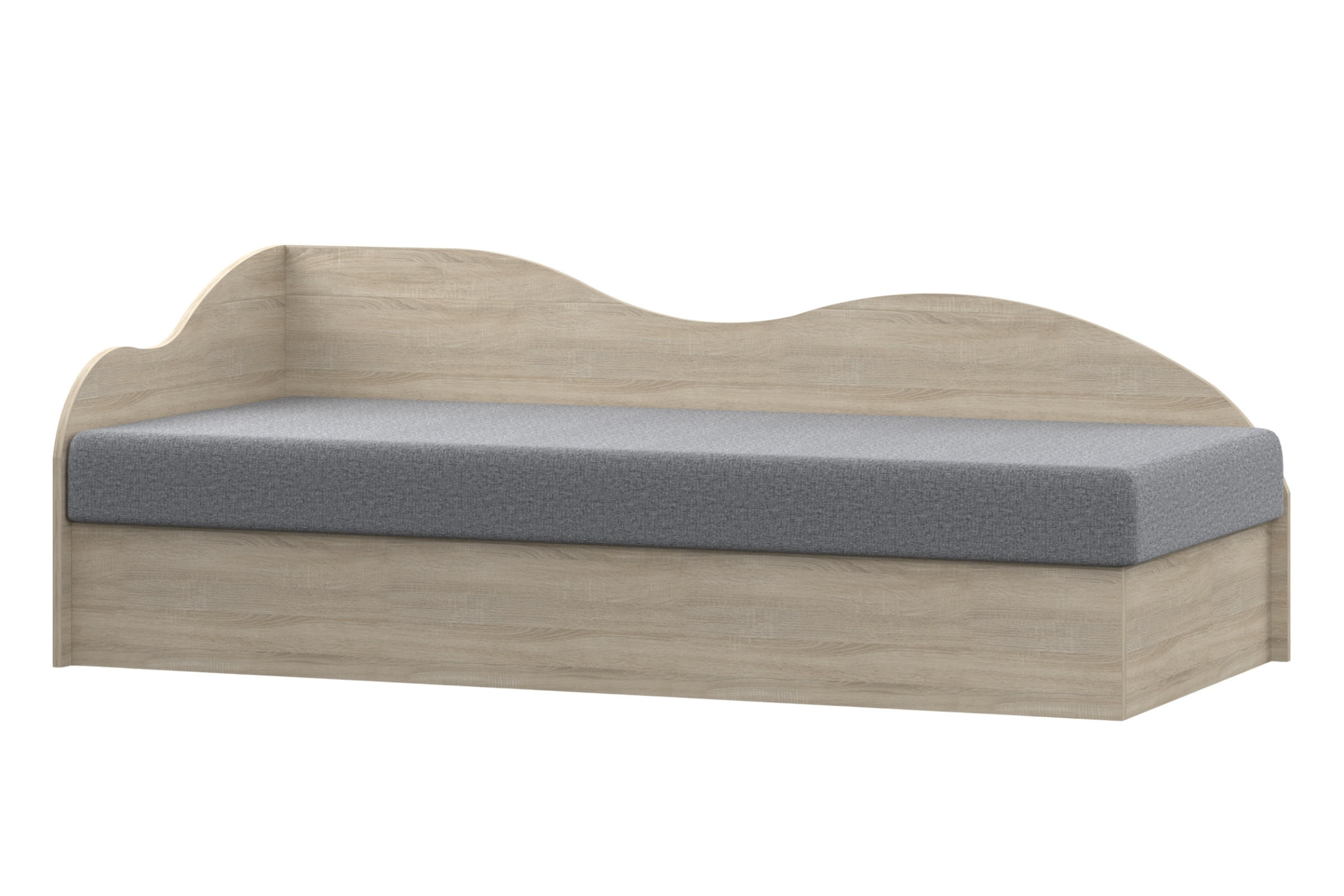 JUGENDBETT MIKI 90/200 cm in Eiche Sonoma/Grau - Eichefarben/Grau, Holzwerkstoff (90/200cm) - Deine Möbel 24