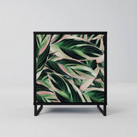 SIDEBOARD EERIE STROMANTHE, Schwarz, 57,5x42x67,5 cm, Schwarze Metall-Rahmenfüße - Multicolor/Schwarz, Holzwerkstoff/Metall (57.5/67.5/42cm) - SpaceRebels