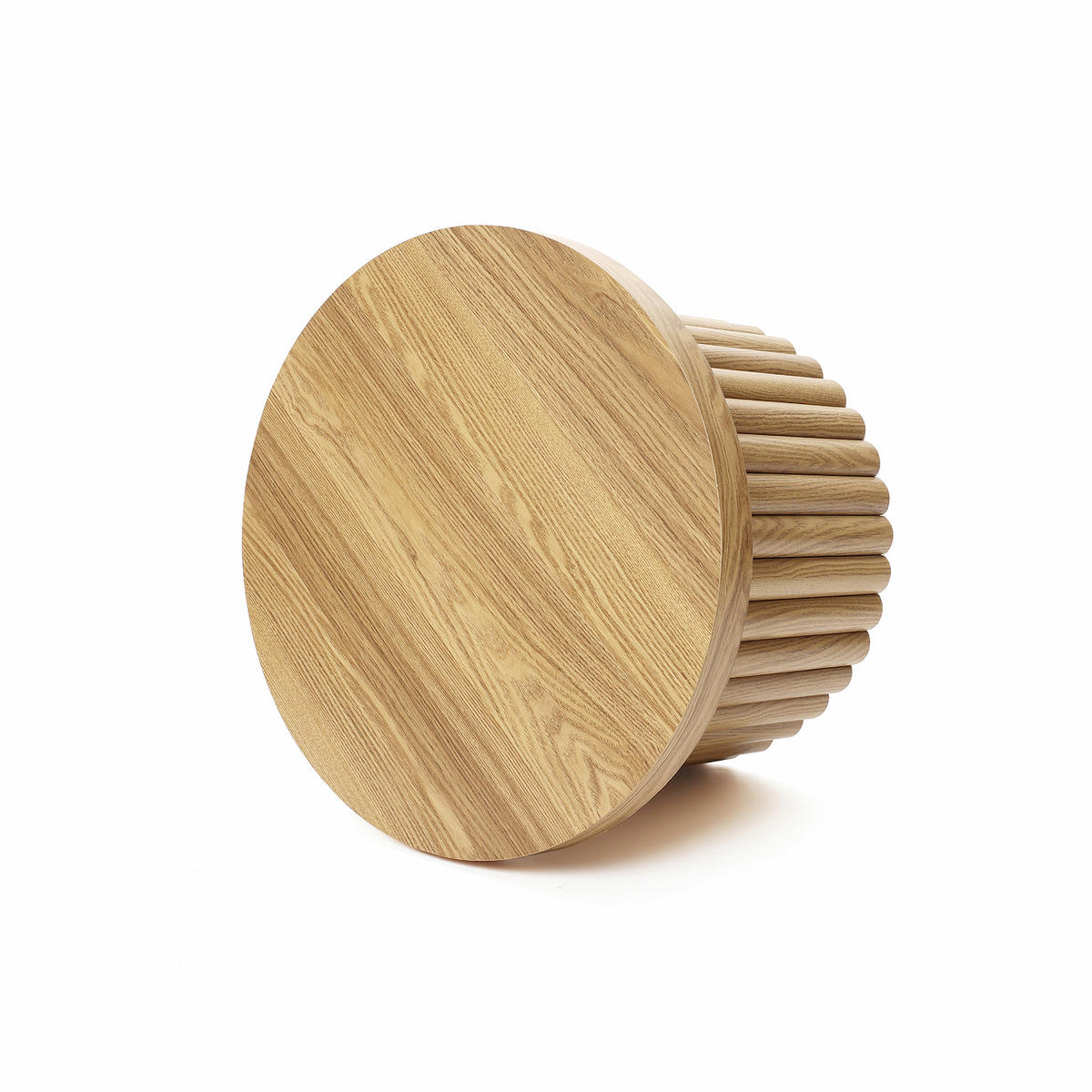 COUCHTISCH Rund aus MDF mit PU-Holzdessin | Ø60 x H40 cm - Eichefarben, Holz (60/60/40cm) - Hometopia