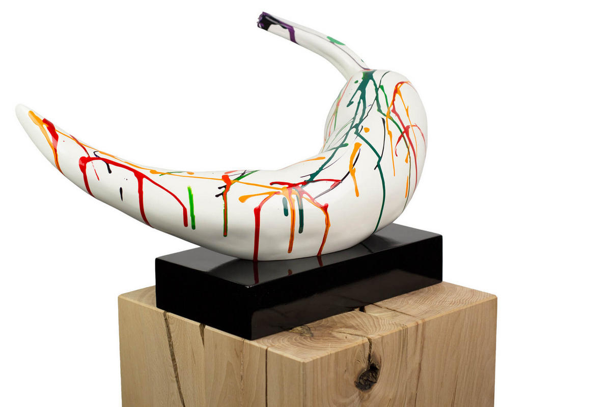 SKULPTUR Bunt 55/48 cm - Multicolor/Weiß, Stein (4.2/48/17cm) - KUNSTLOFT