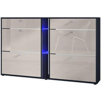 SCHUHSCHRANK Today Fronten in Sandgrau Hochglanz - Sandfarben, Holzwerkstoff (155.5/95/28cm) - Vladon