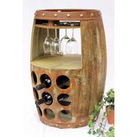WEINREGAL Weinfass Holz Braun 48/48/70 cm - Braun, Holz (48/70/48cm) - DanDiBo